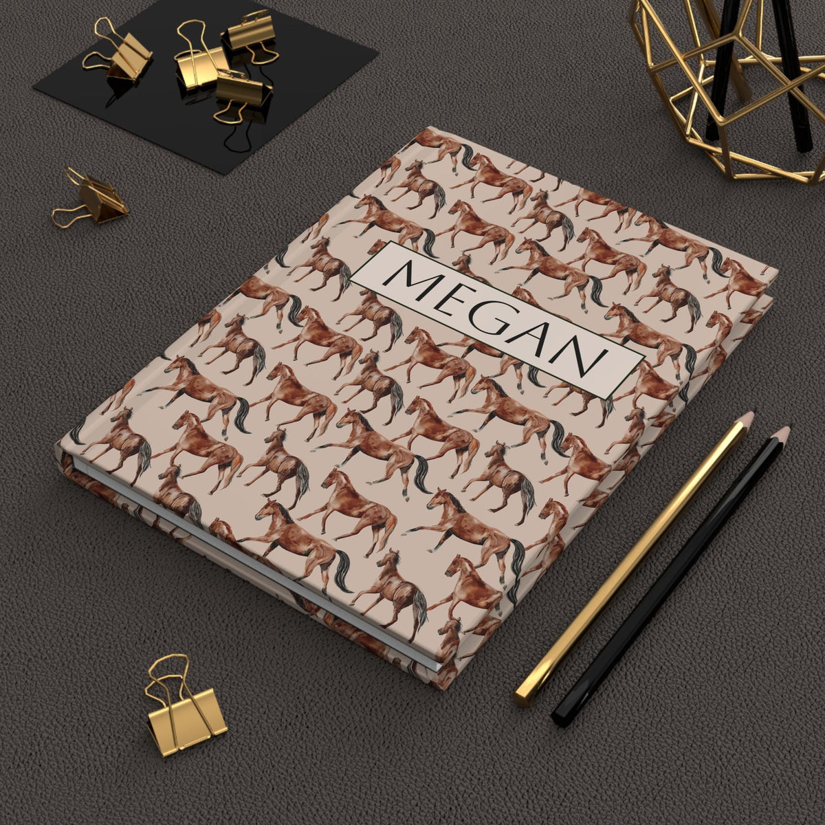 Horse Pattern Hardcover Journal