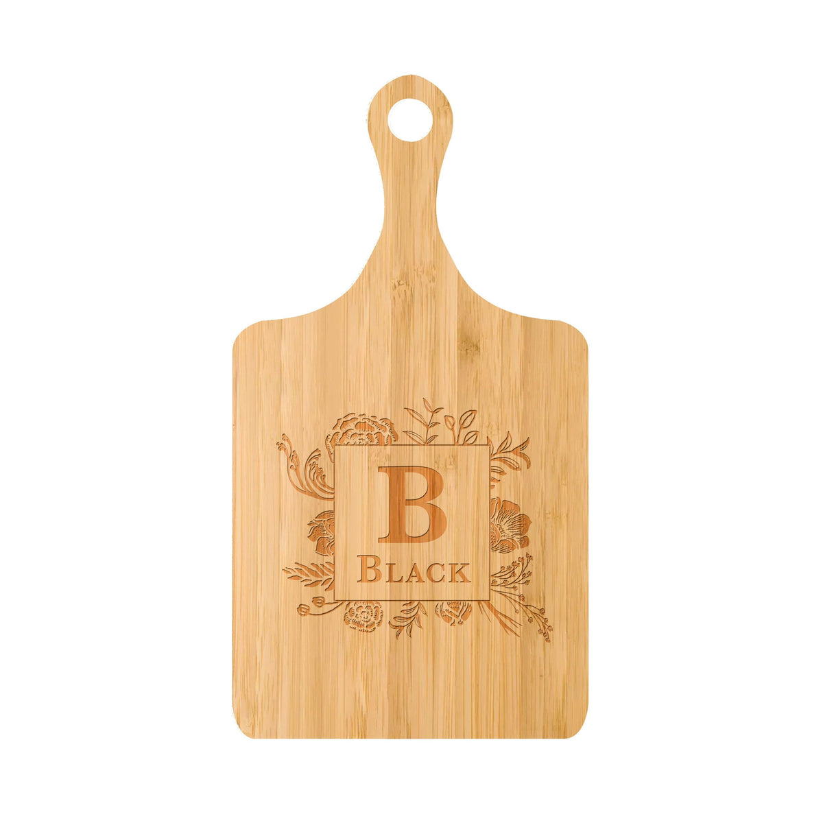 Floral Border Monogram Cutting Board
