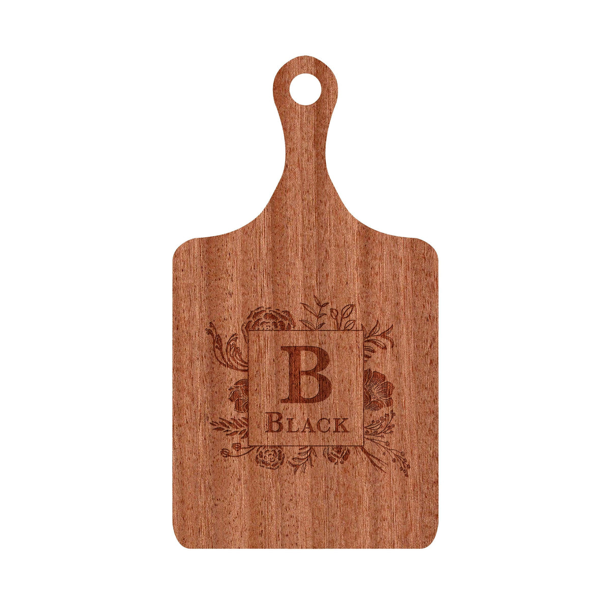 Floral Border Monogram Cutting Board