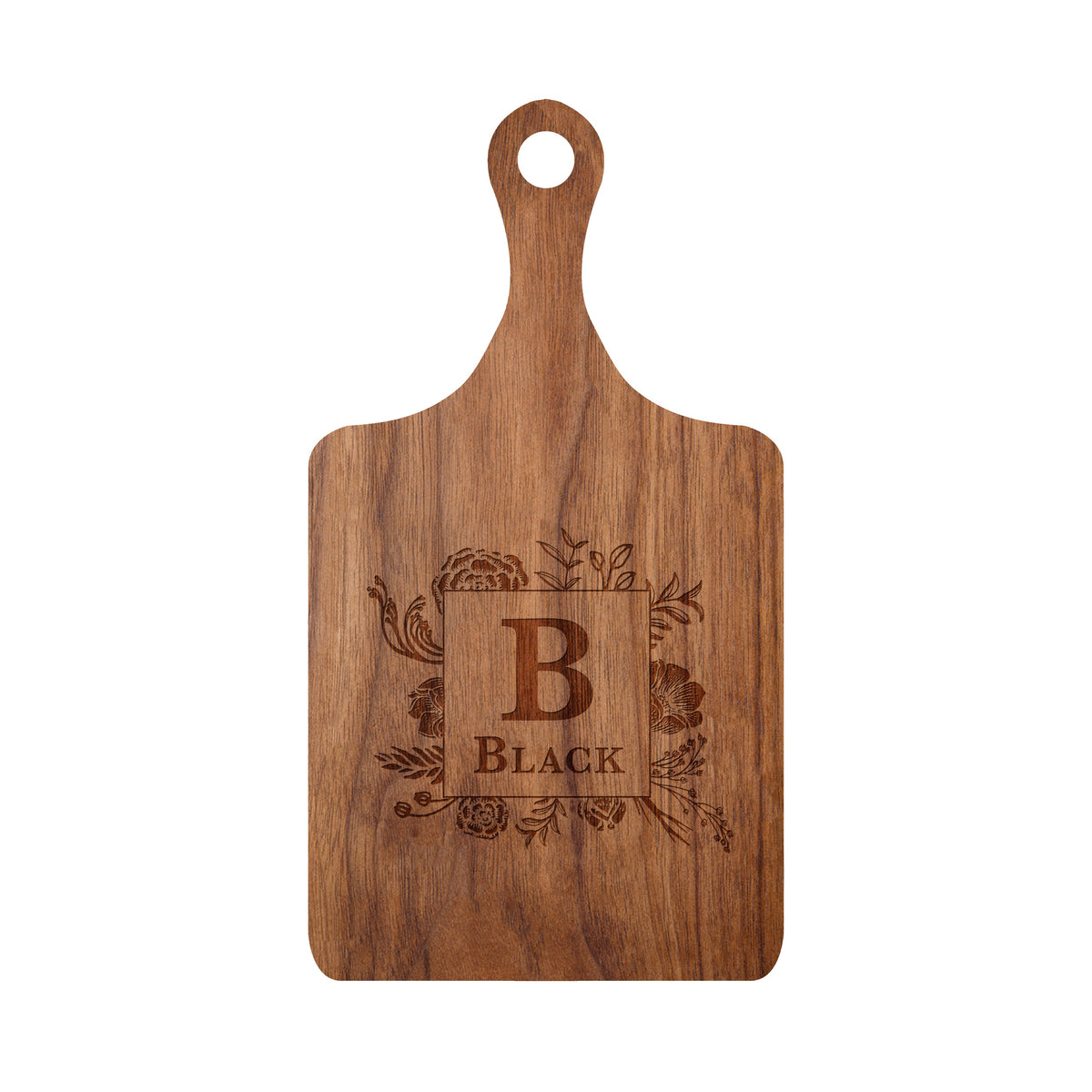 Floral Border Monogram Cutting Board