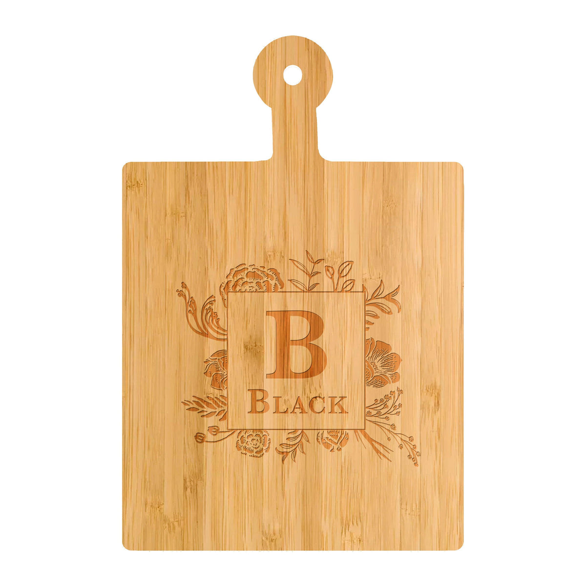 Floral Border Monogram Cutting Board