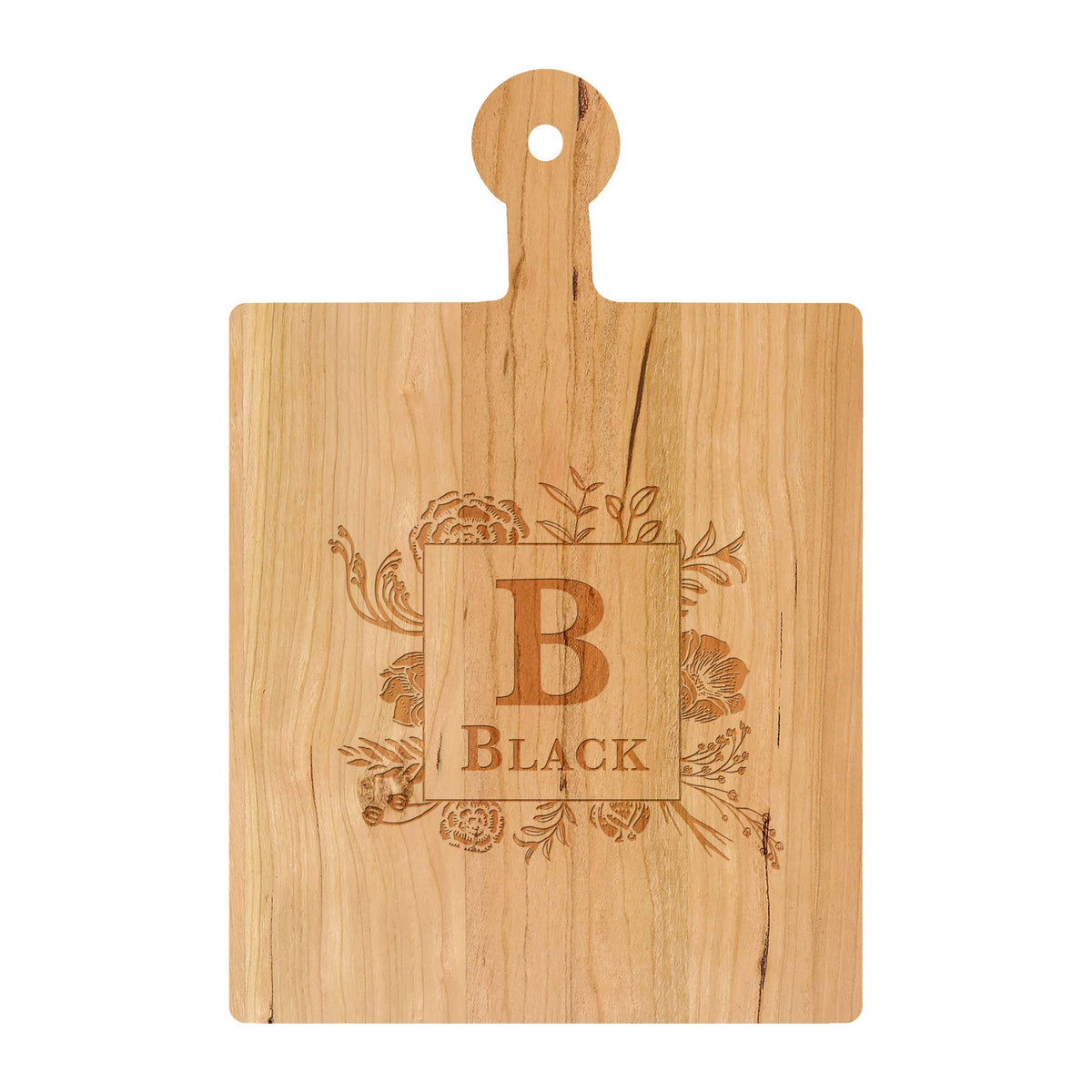 Floral Border Monogram Cutting Board