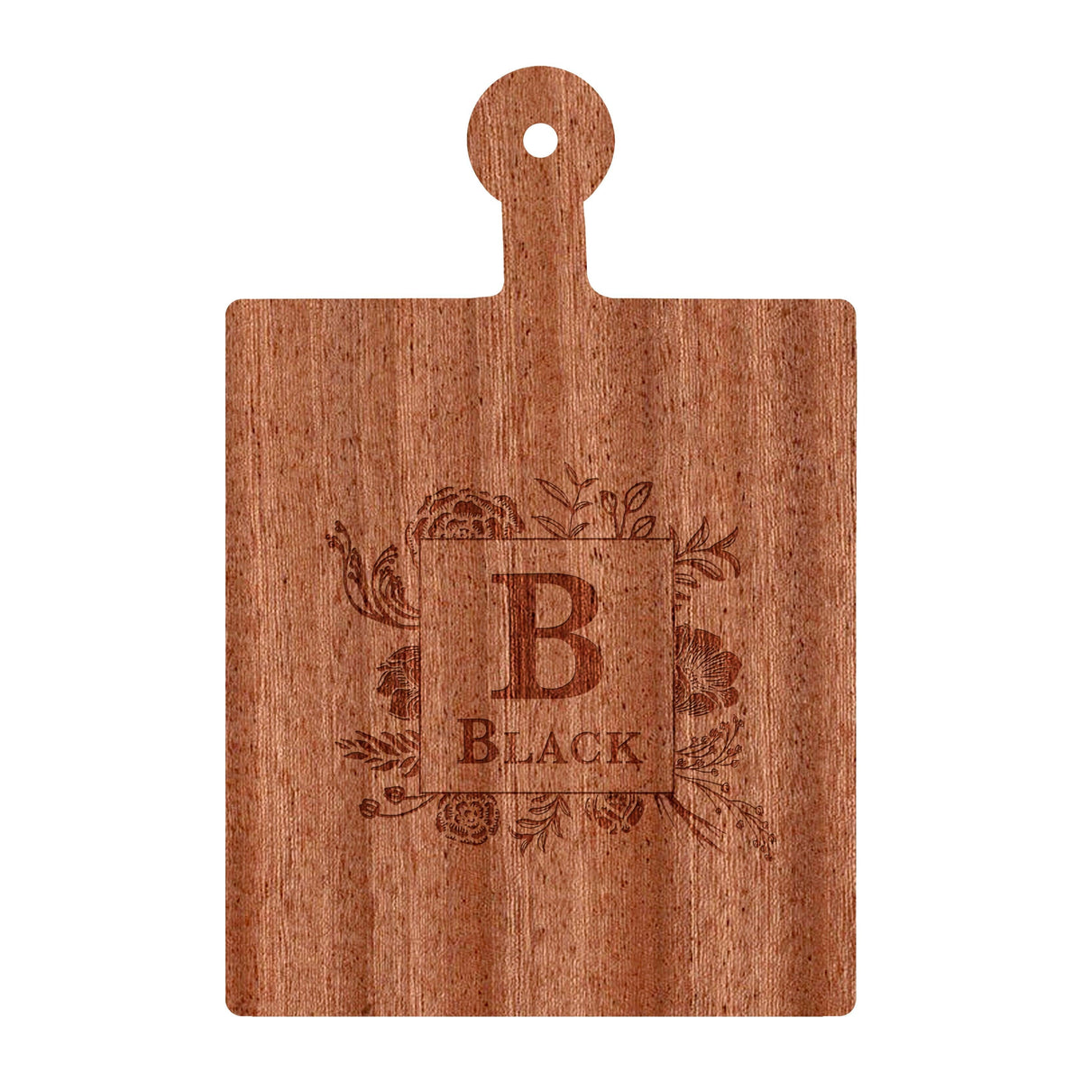 Floral Border Monogram Cutting Board