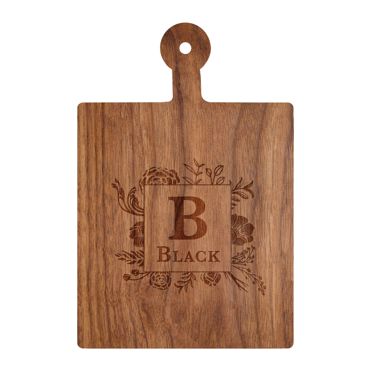 Floral Border Monogram Cutting Board