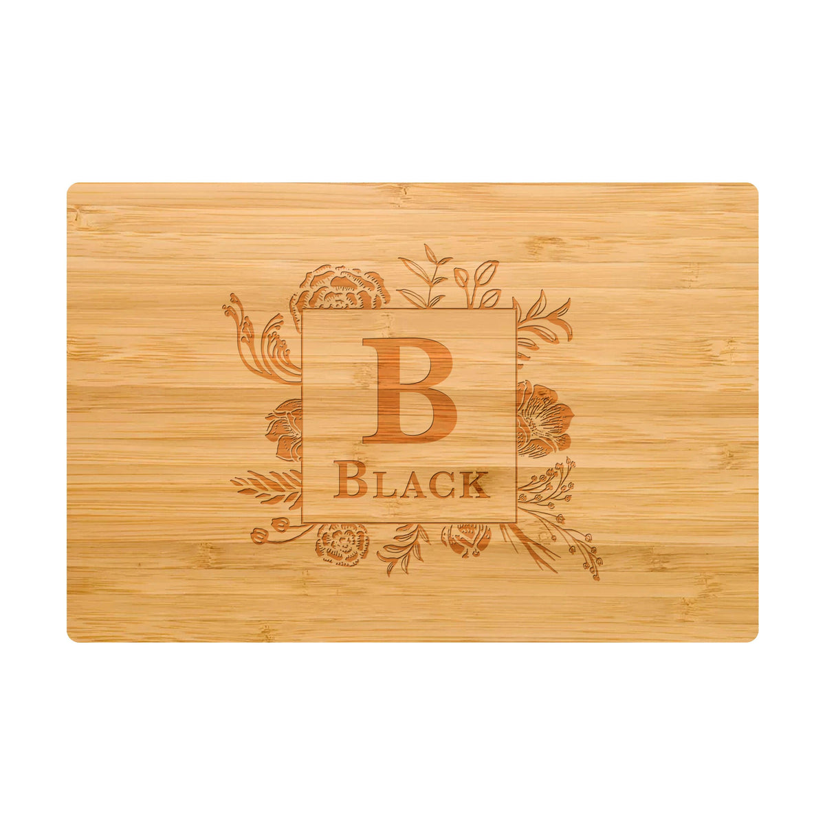 Floral Border Monogram Cutting Board