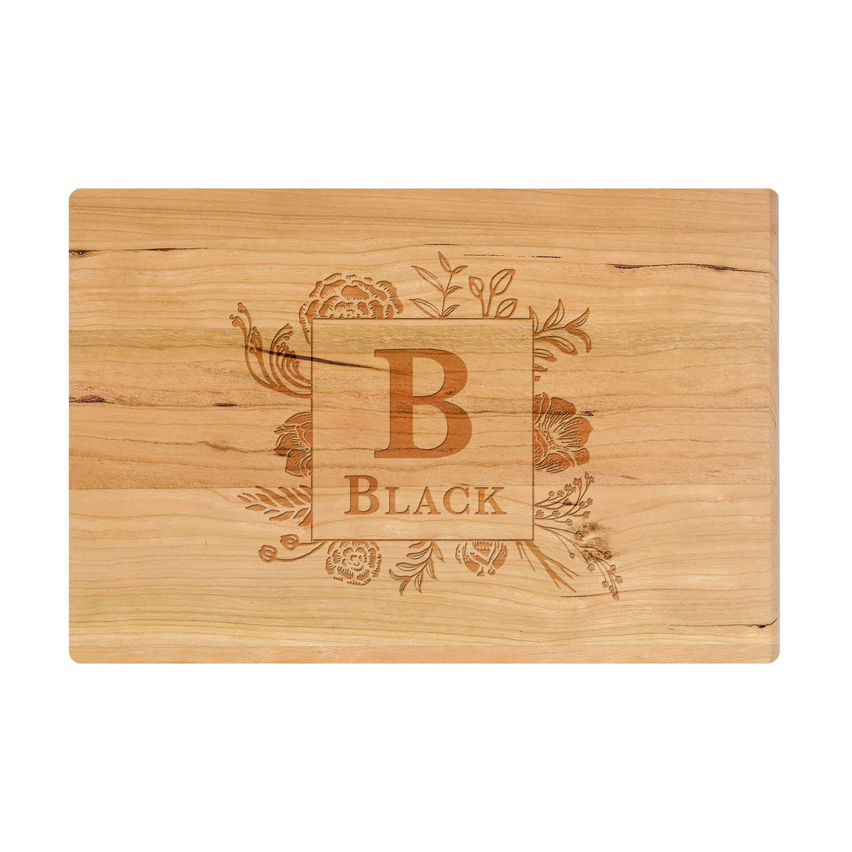 Floral Border Monogram Cutting Board