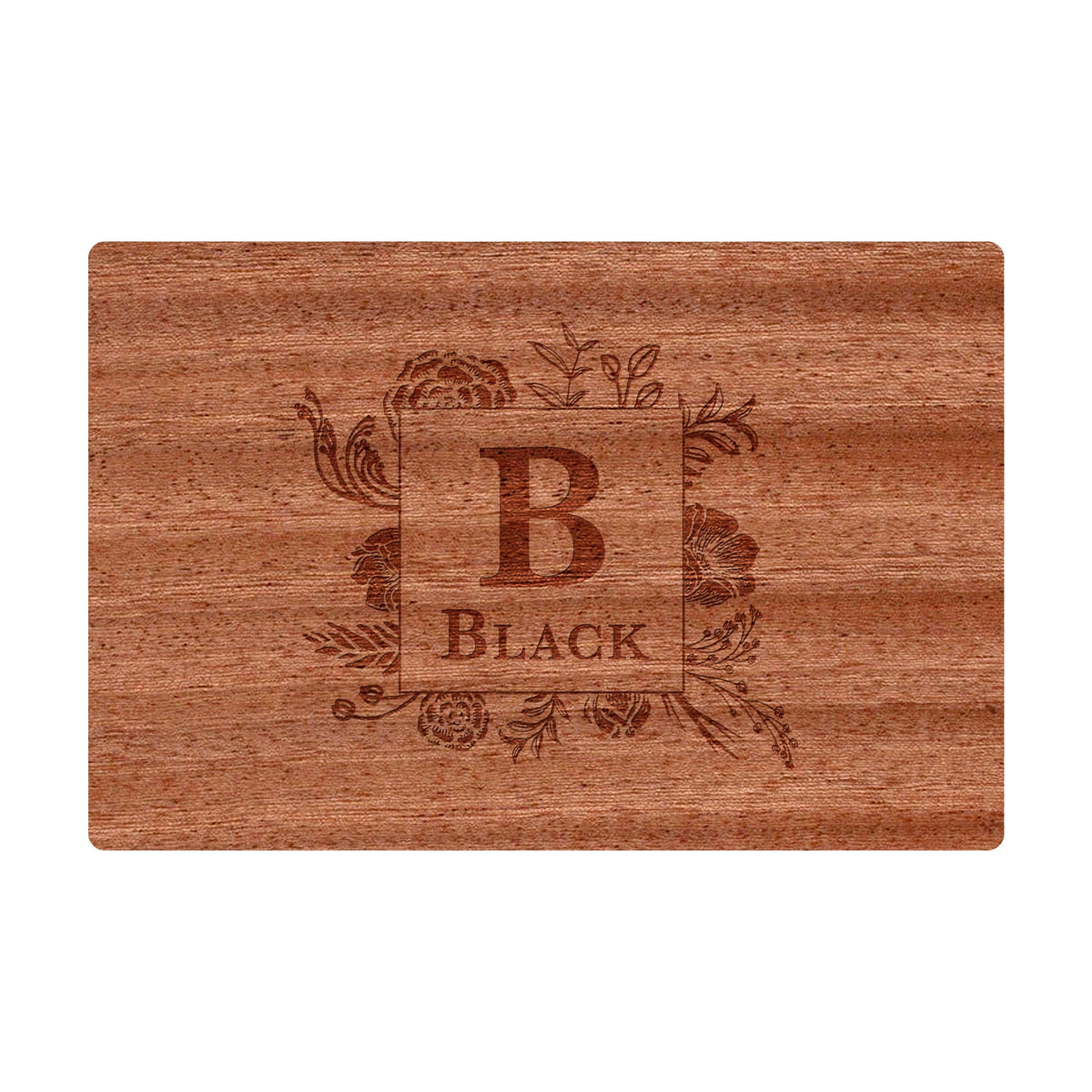 Floral Border Monogram Cutting Board