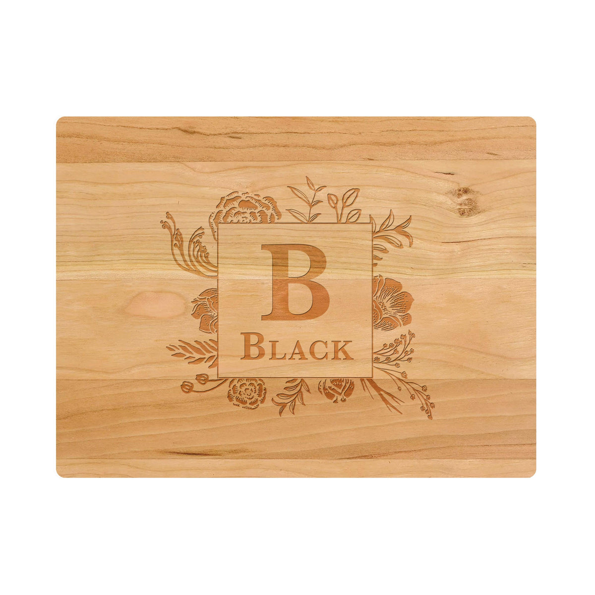 Floral Border Monogram Cutting Board