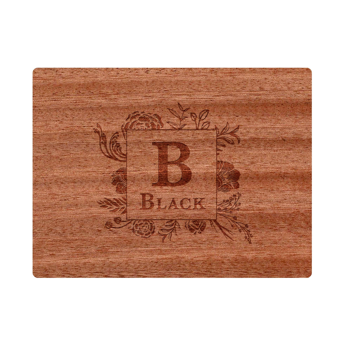 Floral Border Monogram Cutting Board