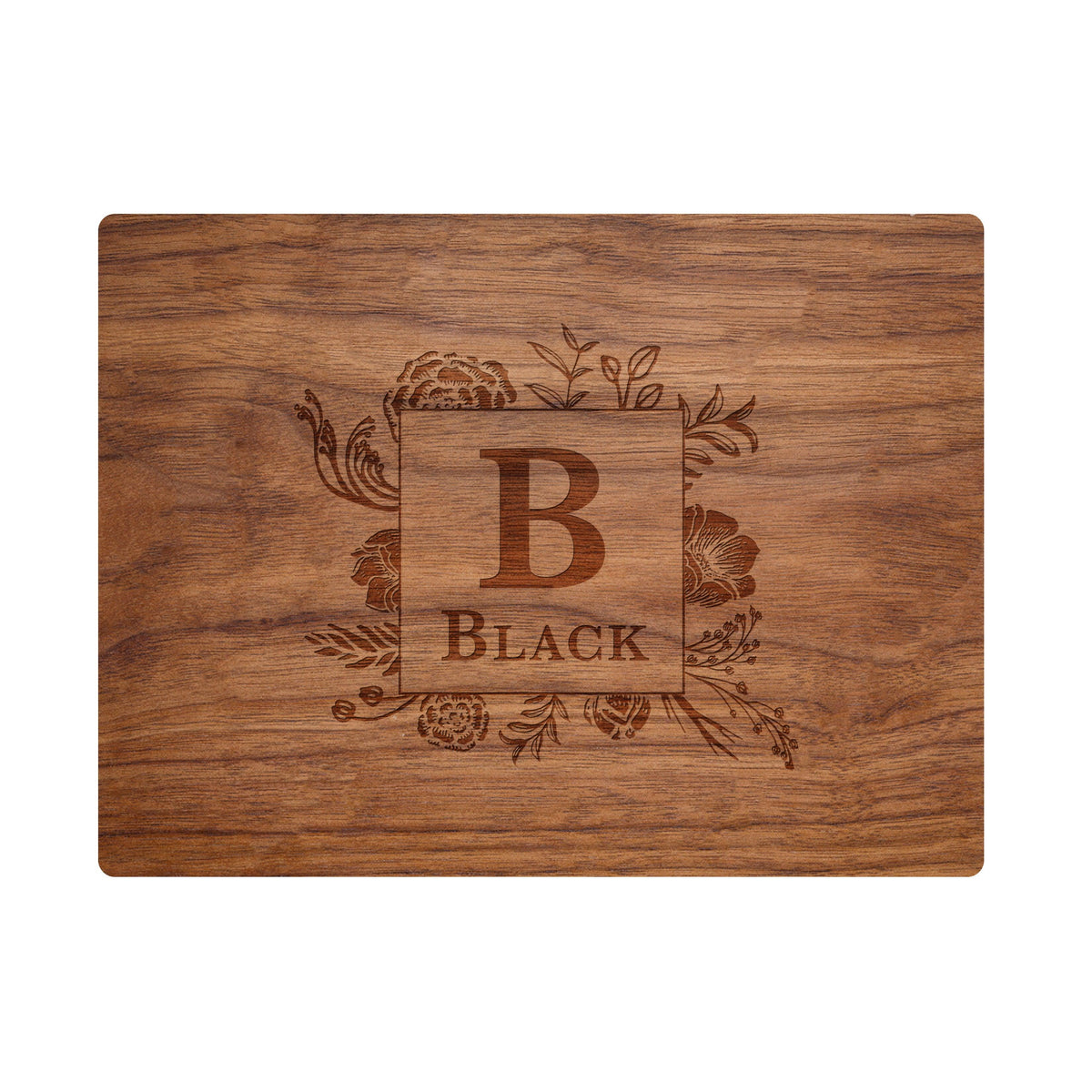 Floral Border Monogram Cutting Board