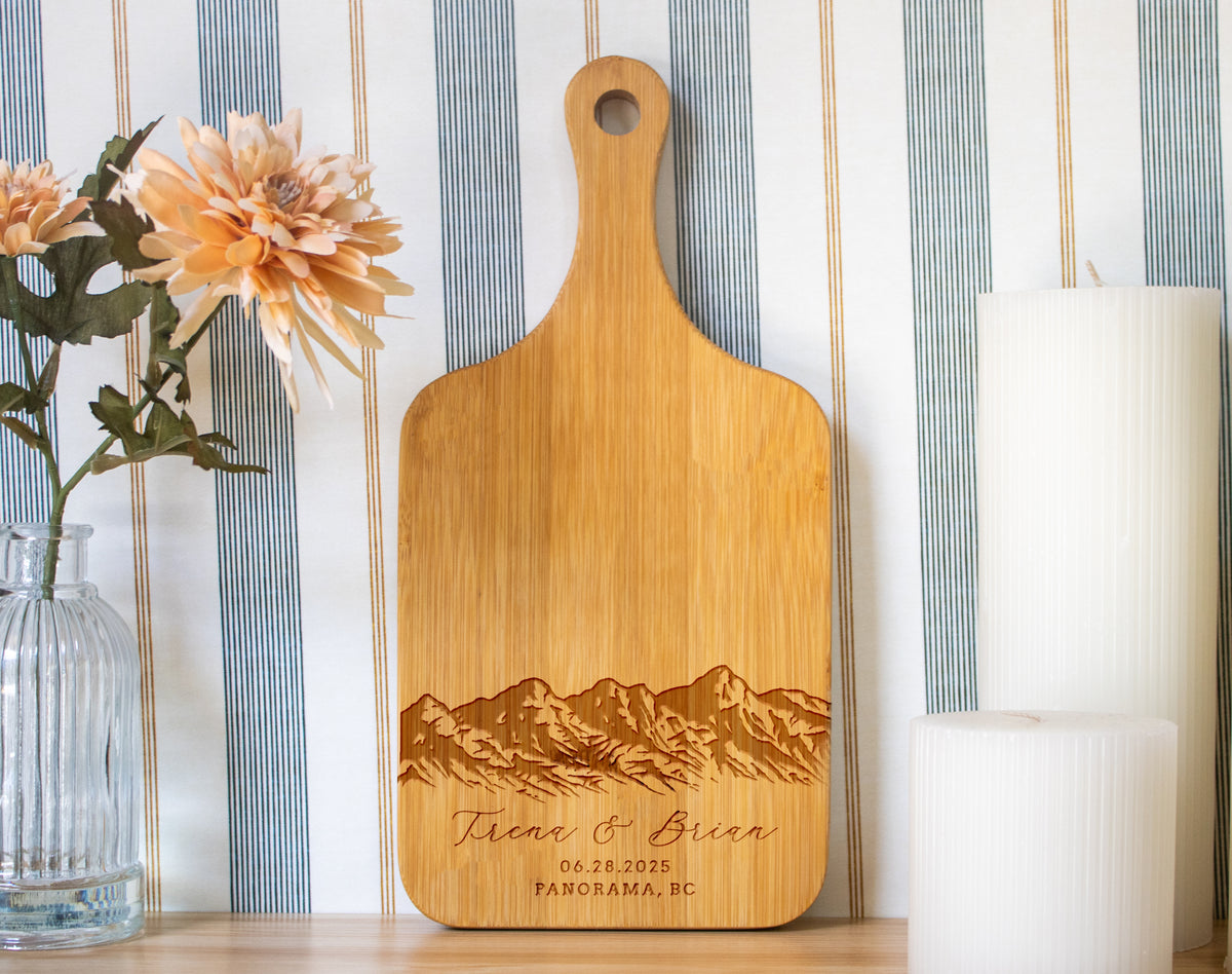 Mountain Range Wedding Cutting Board