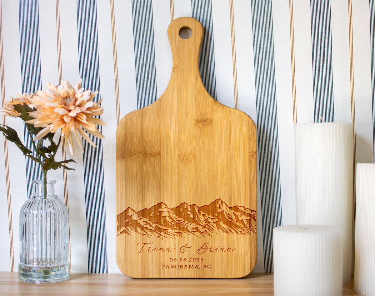Mountain Range Wedding Cutting Board