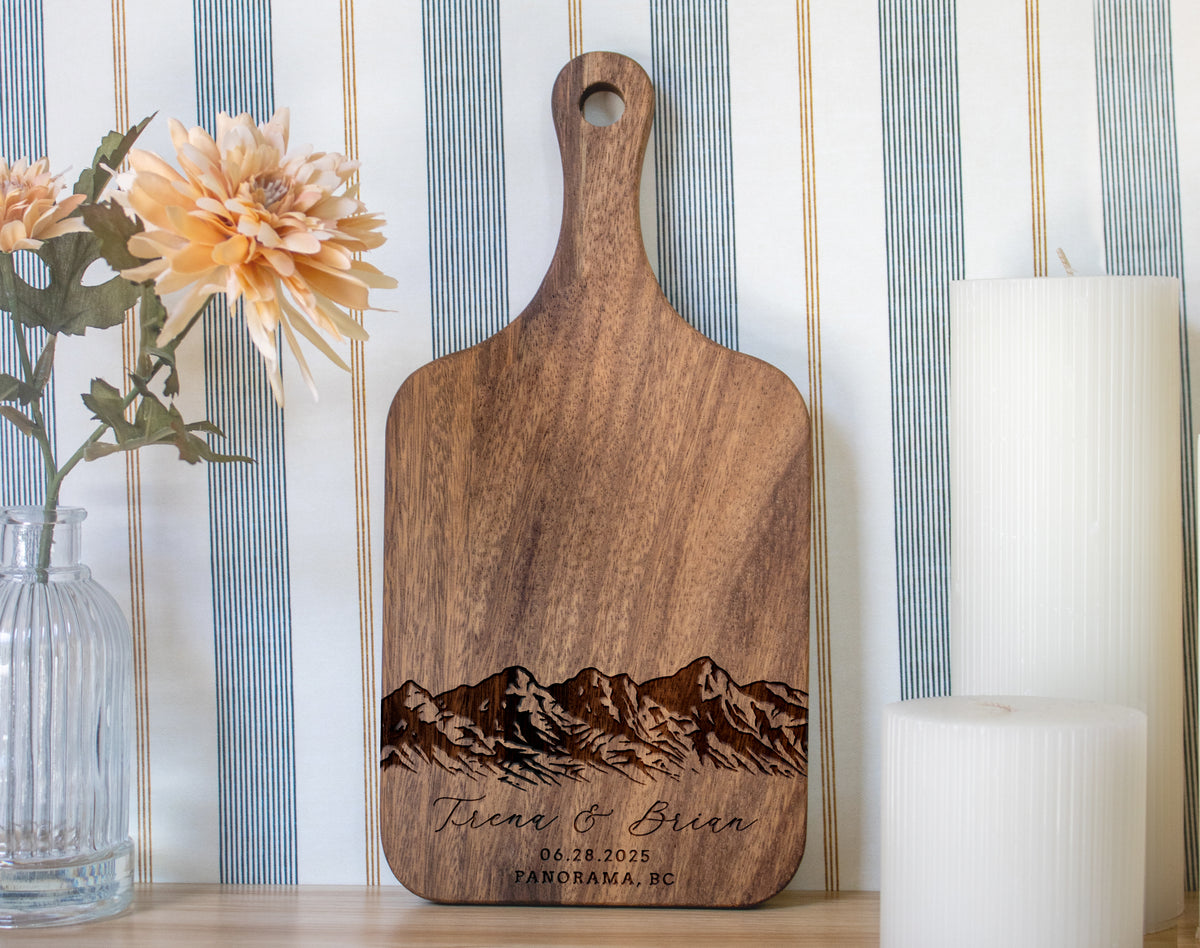 Mountain Range Wedding Cutting Board