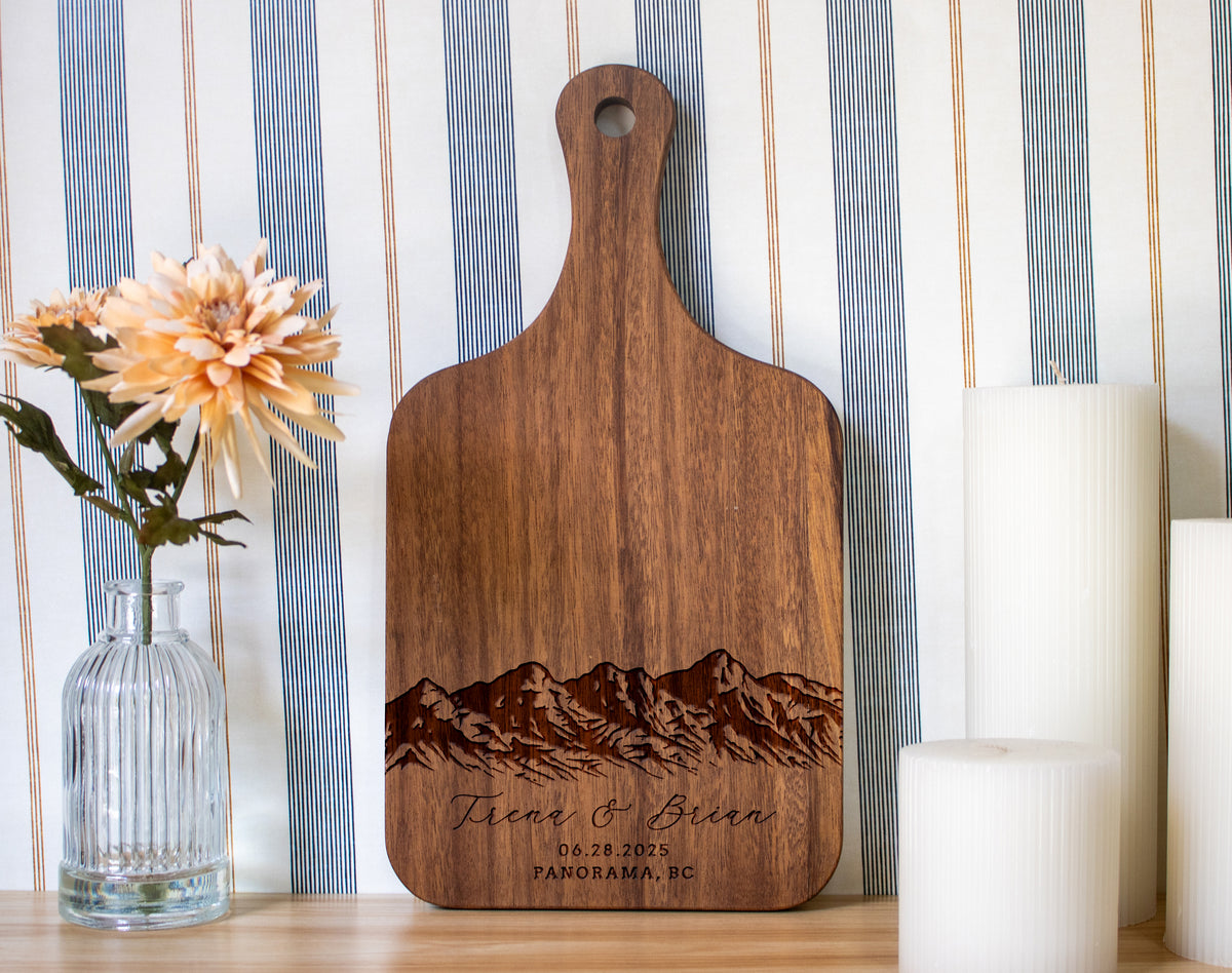 Mountain Range Wedding Cutting Board