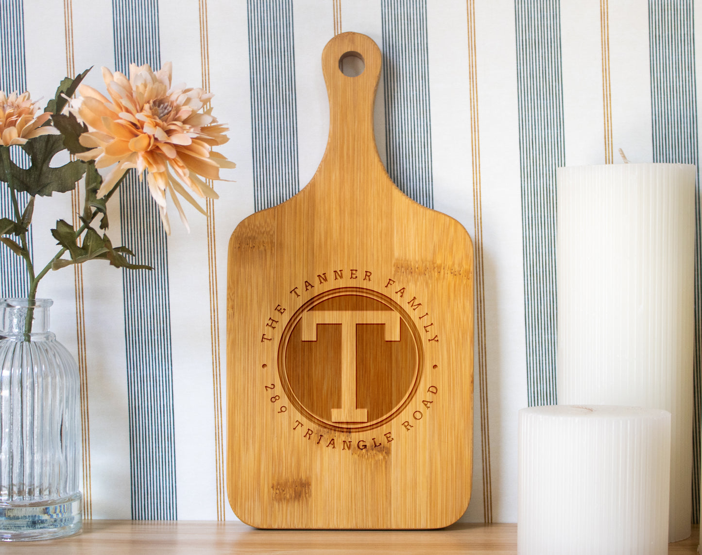 Rounded Monogram Cutting Board - 042