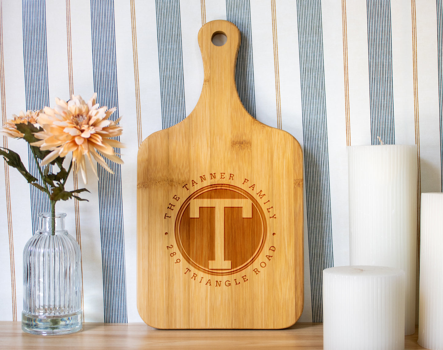 Rounded Monogram Cutting Board - 042
