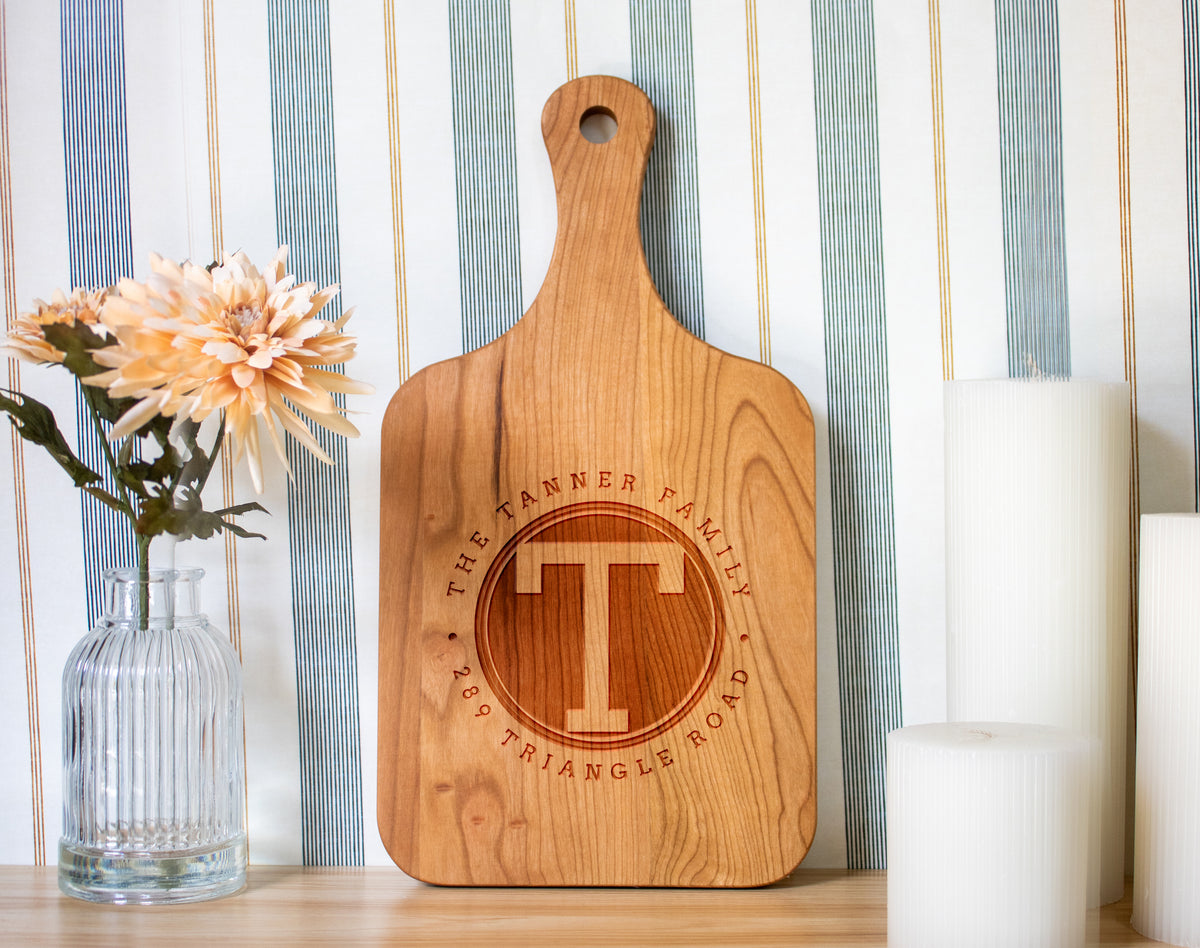 Rounded Monogram Cutting Board