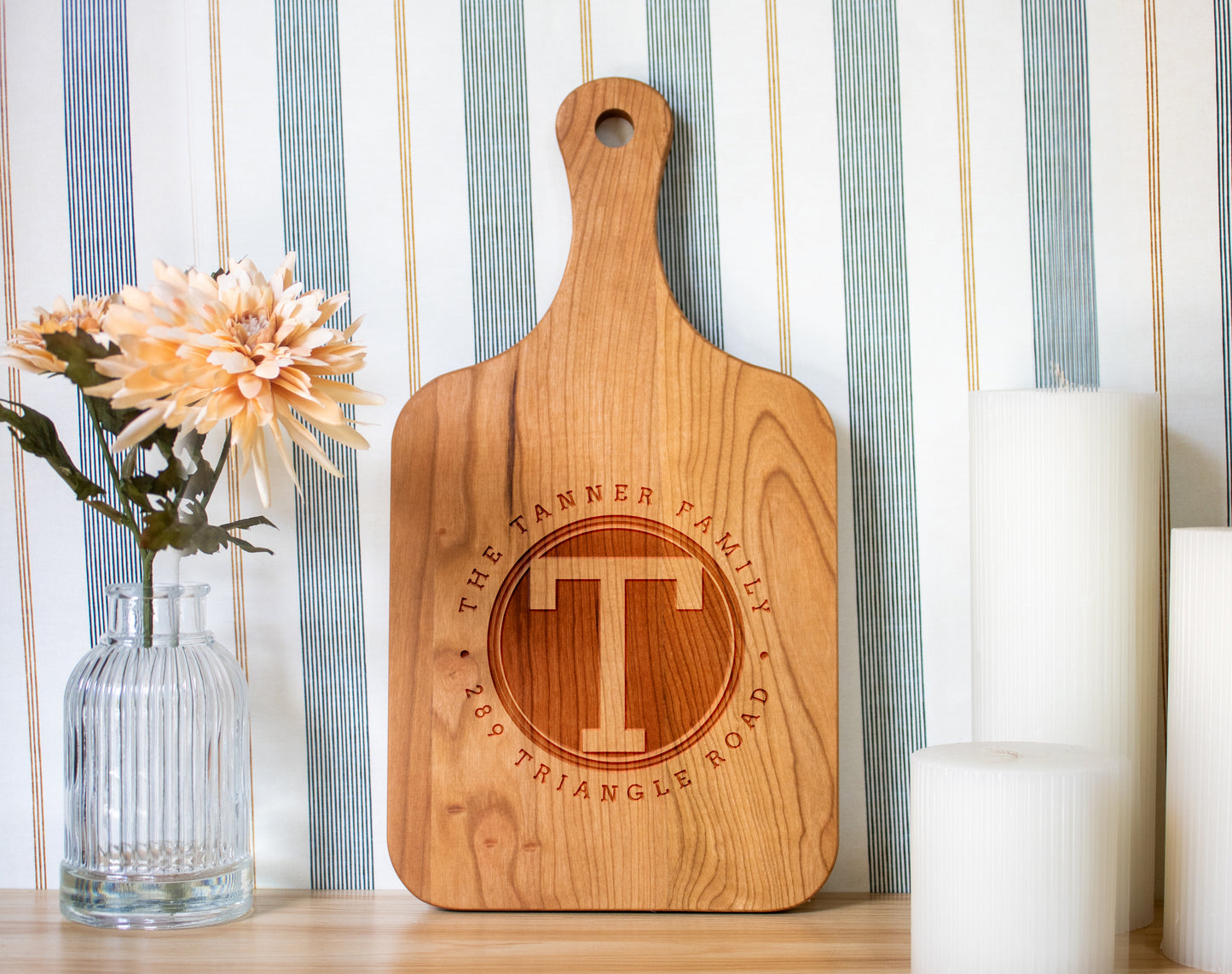 Rounded Monogram Cutting Board - 042