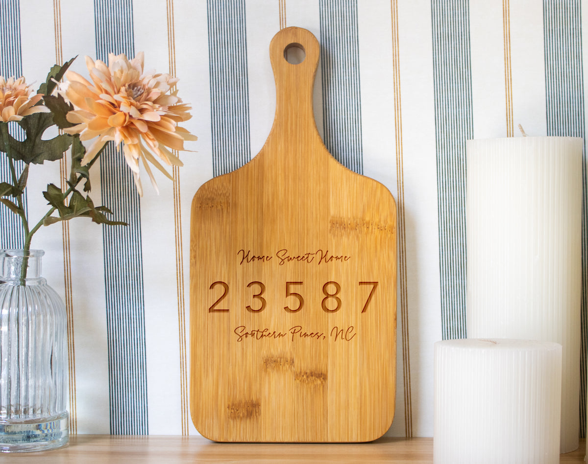 Home Sweet Home Zip Code Cutting Board