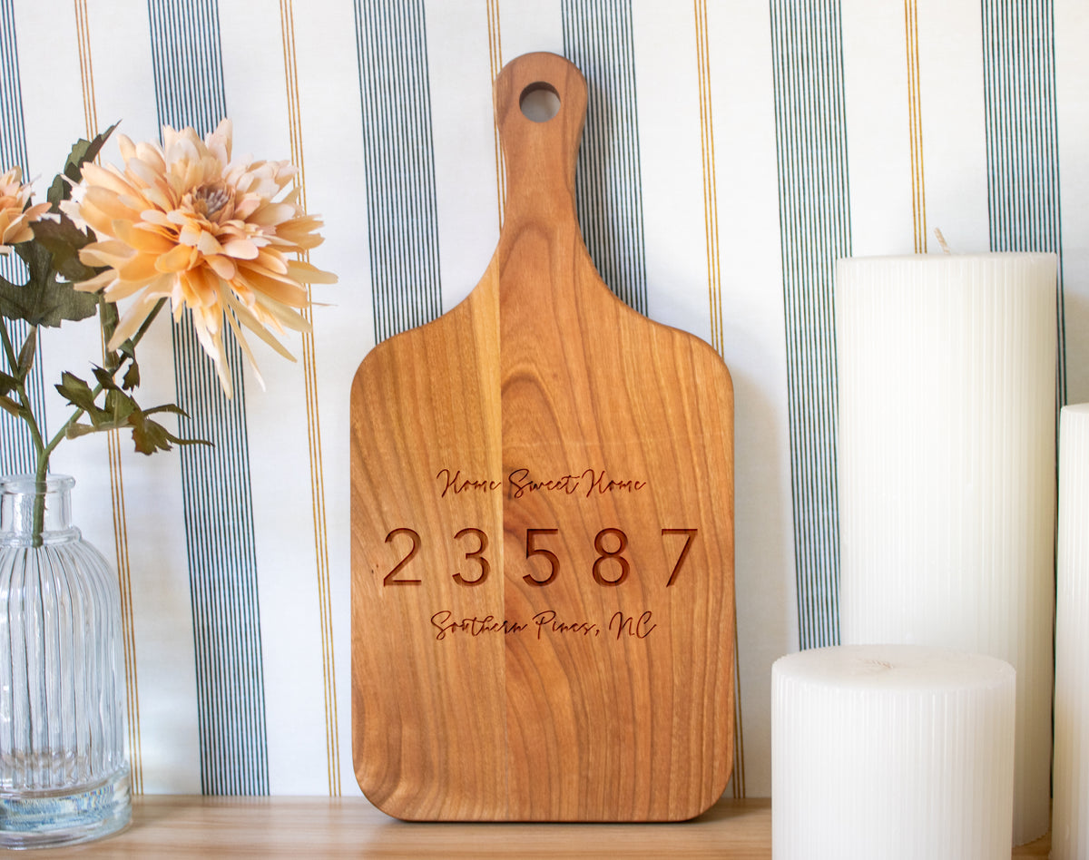 Home Sweet Home Zip Code Cutting Board
