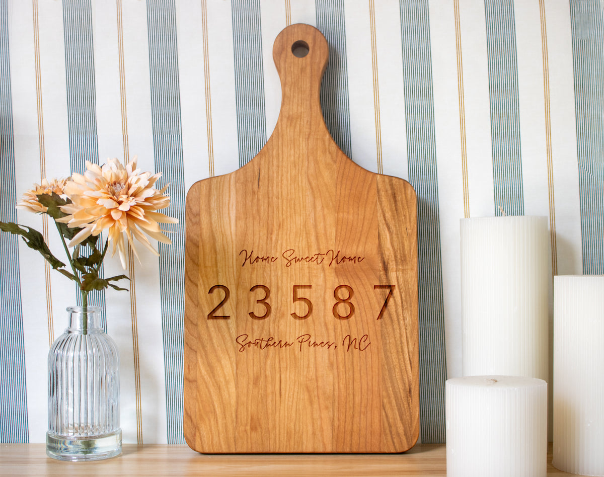 Home Sweet Home Zip Code Cutting Board