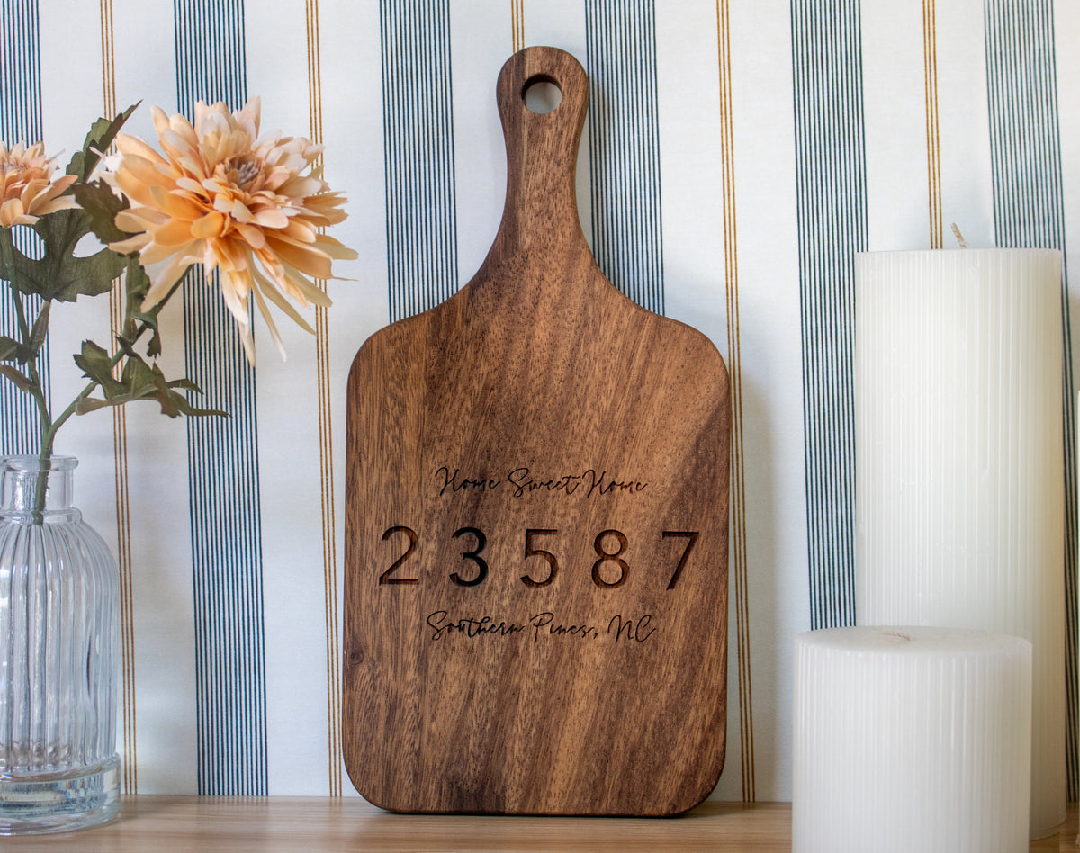Home Sweet Home Zip Code Cutting Board