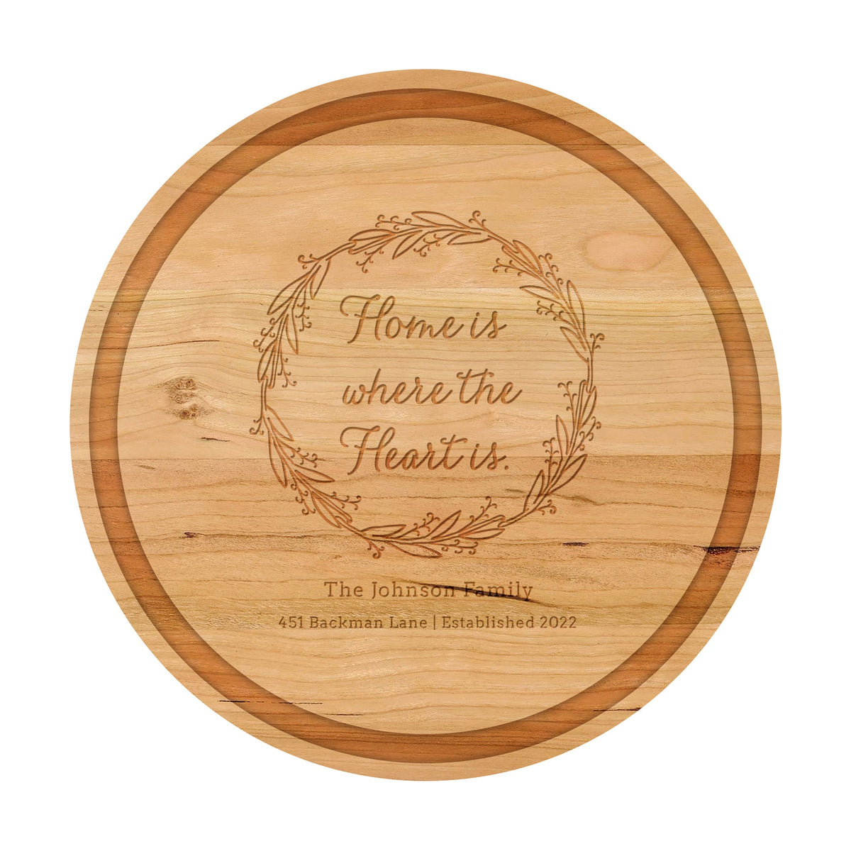 Home Is Where the Heart Is Wreath Cutting Board