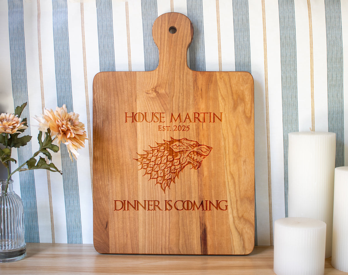 Dinner is Coming Cutting Board Personalized - 052