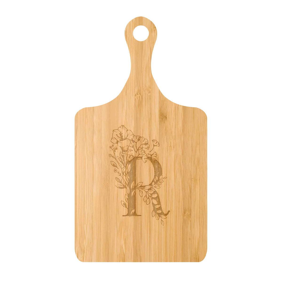 Floral Initial Cutting Board