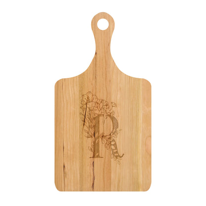 Personalized Cutting Board Floral Initial 062