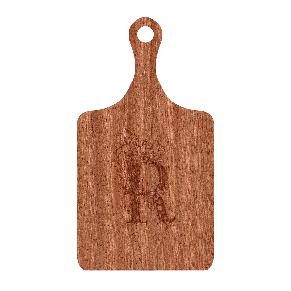 Personalized Cutting Board Floral Initial 062