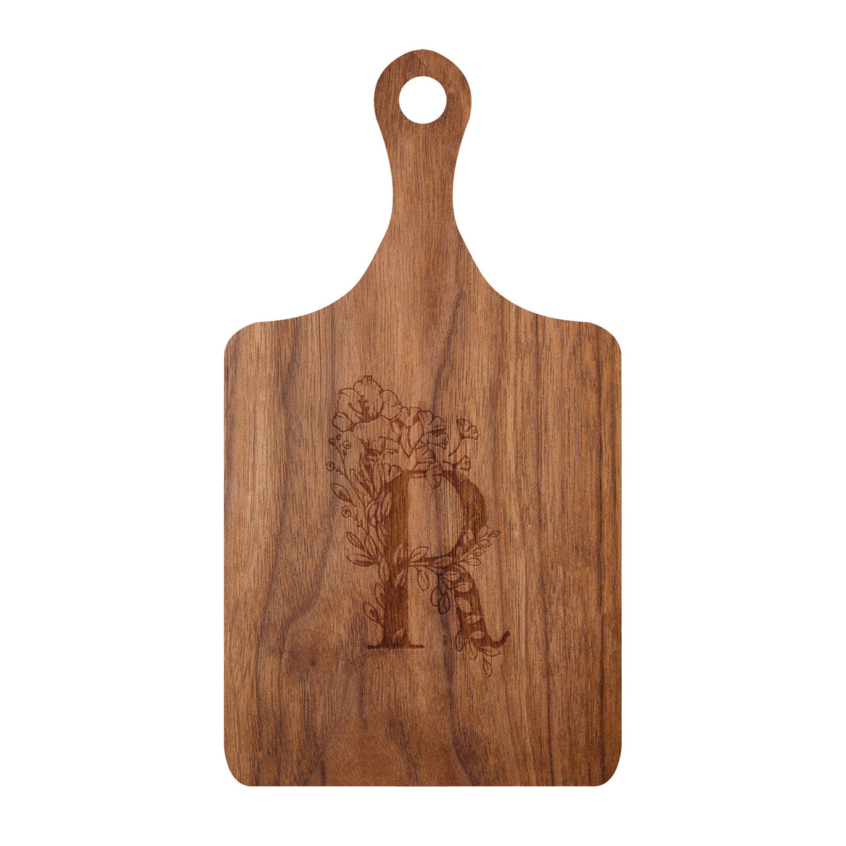 Floral Initial Cutting Board