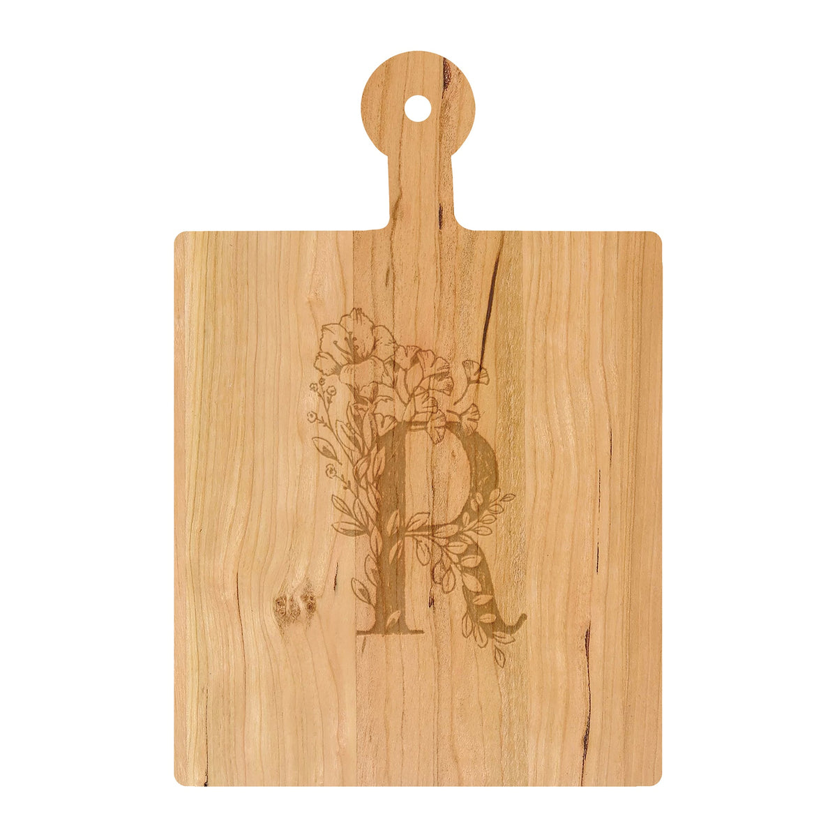 Floral Initial Cutting Board