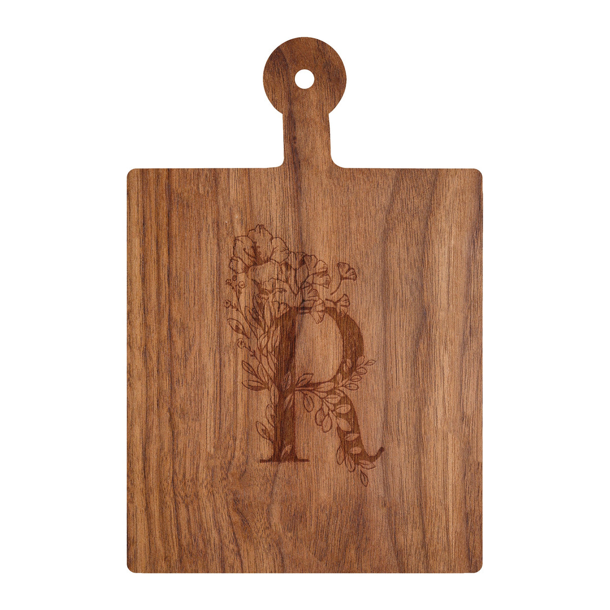 Personalized Cutting Board Floral Initial 062