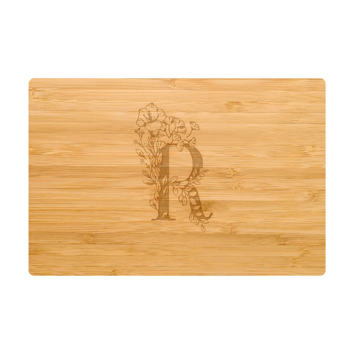 Floral Initial Cutting Board