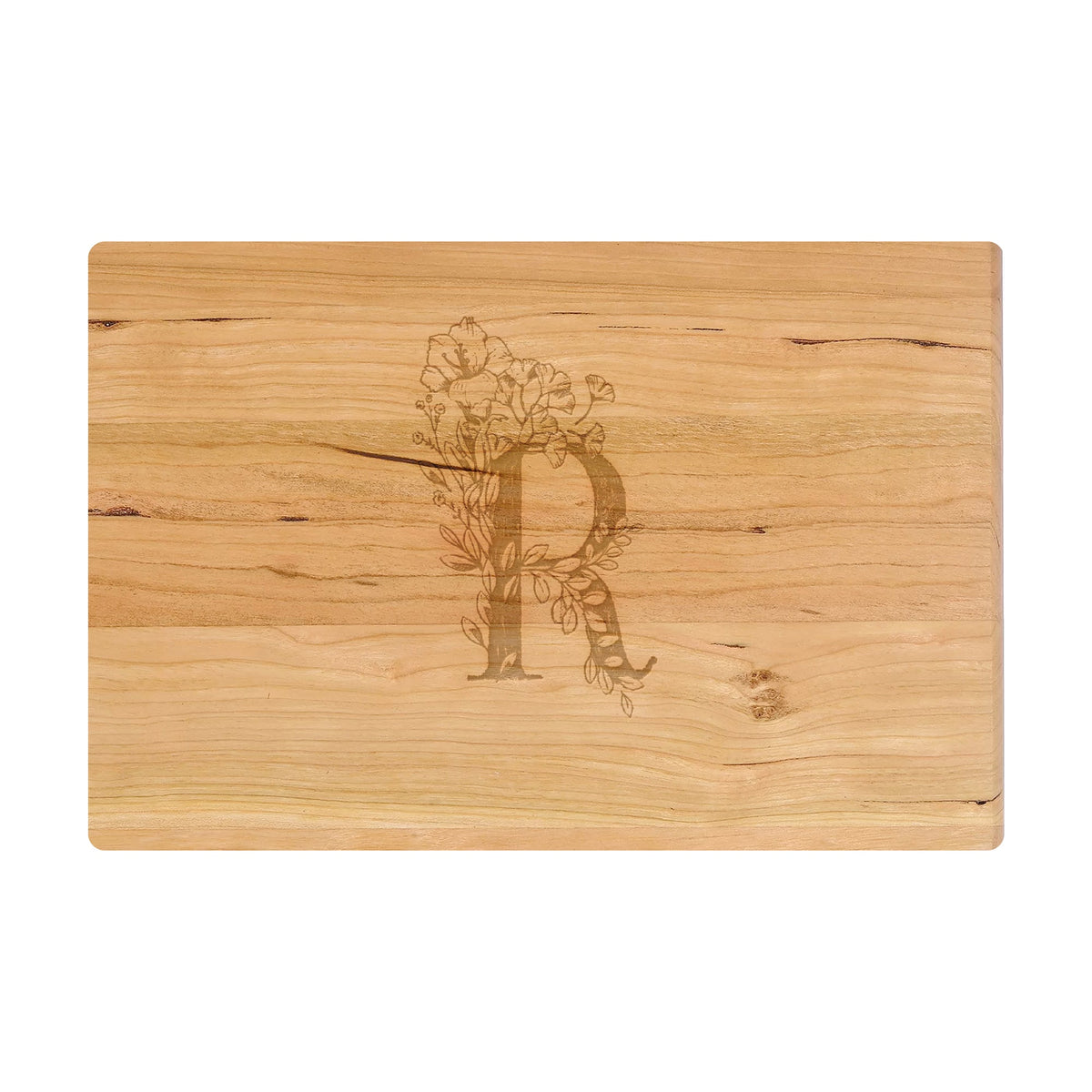 Floral Initial Cutting Board