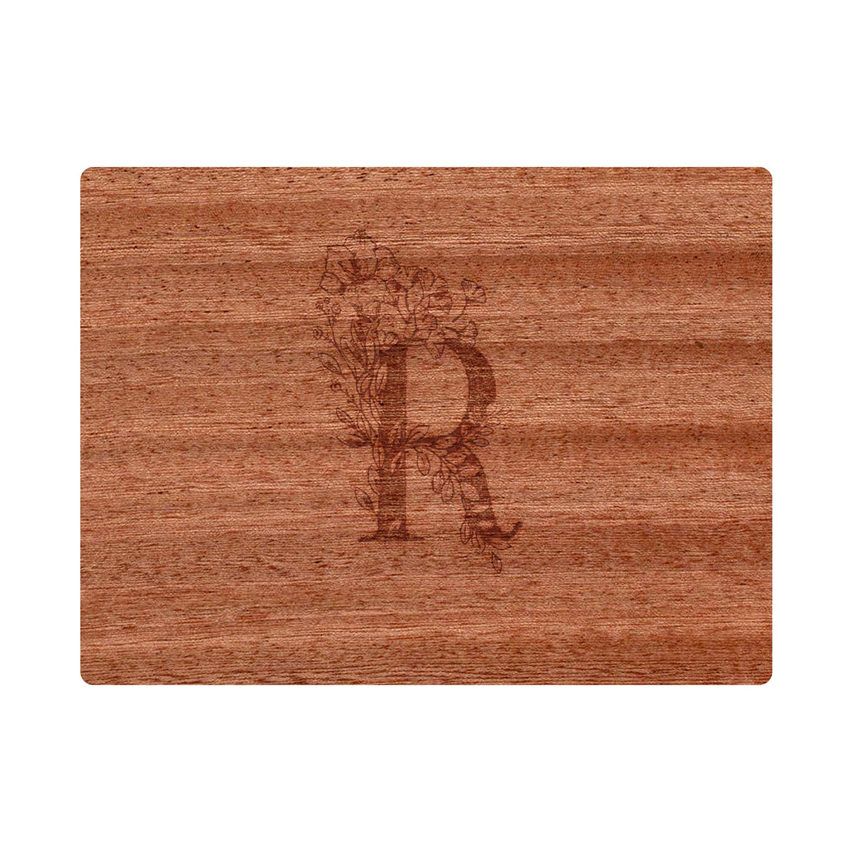 Personalized Cutting Board Floral Initial 062