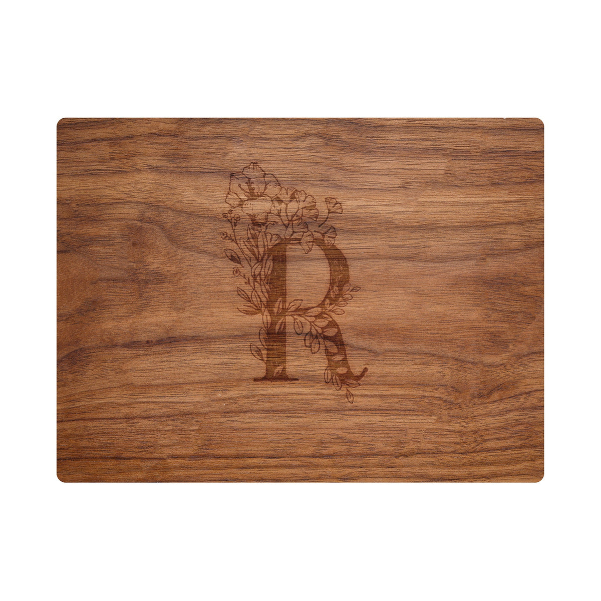 Personalized Cutting Board Floral Initial 062