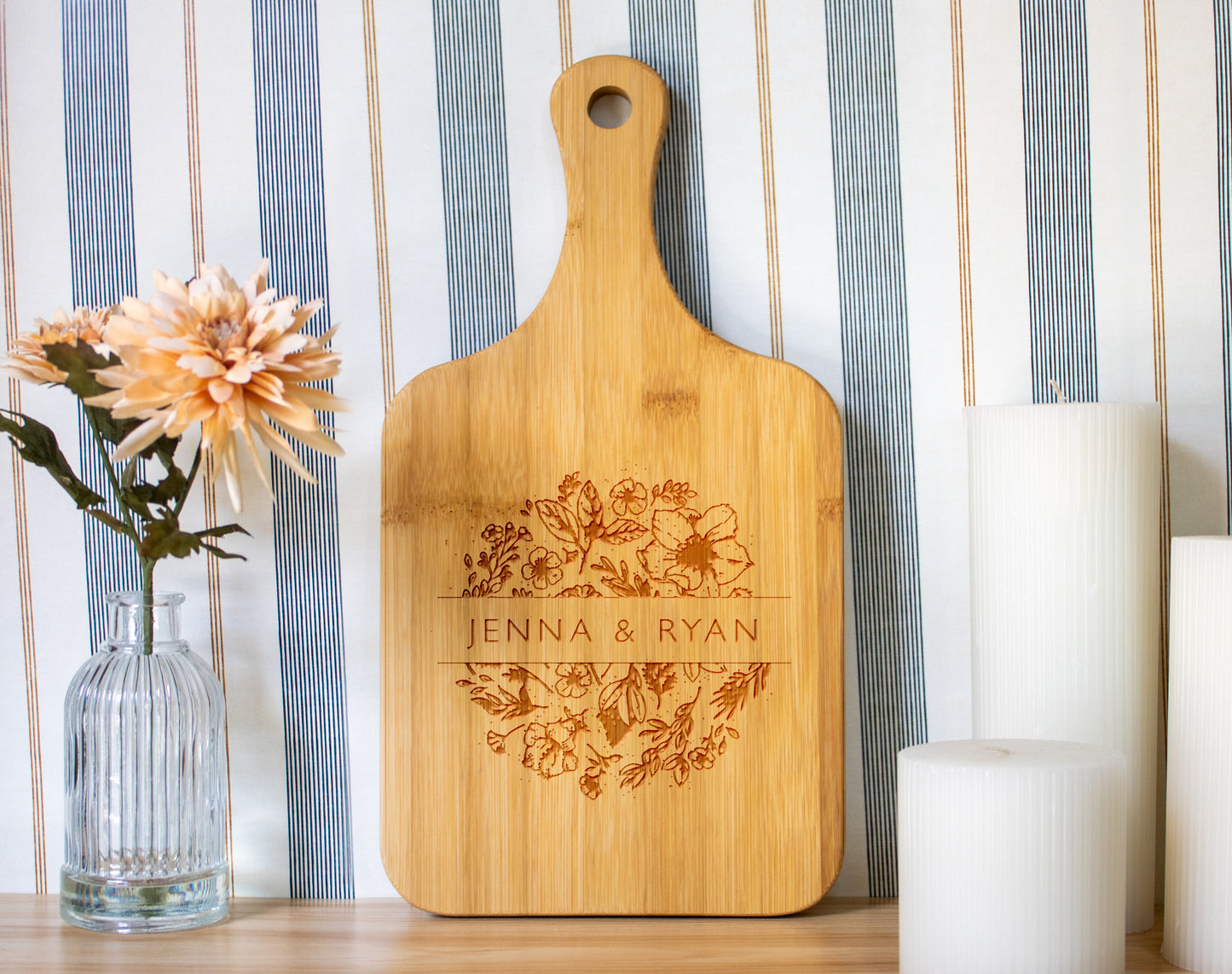 Florals with Names Cutting Board - 063