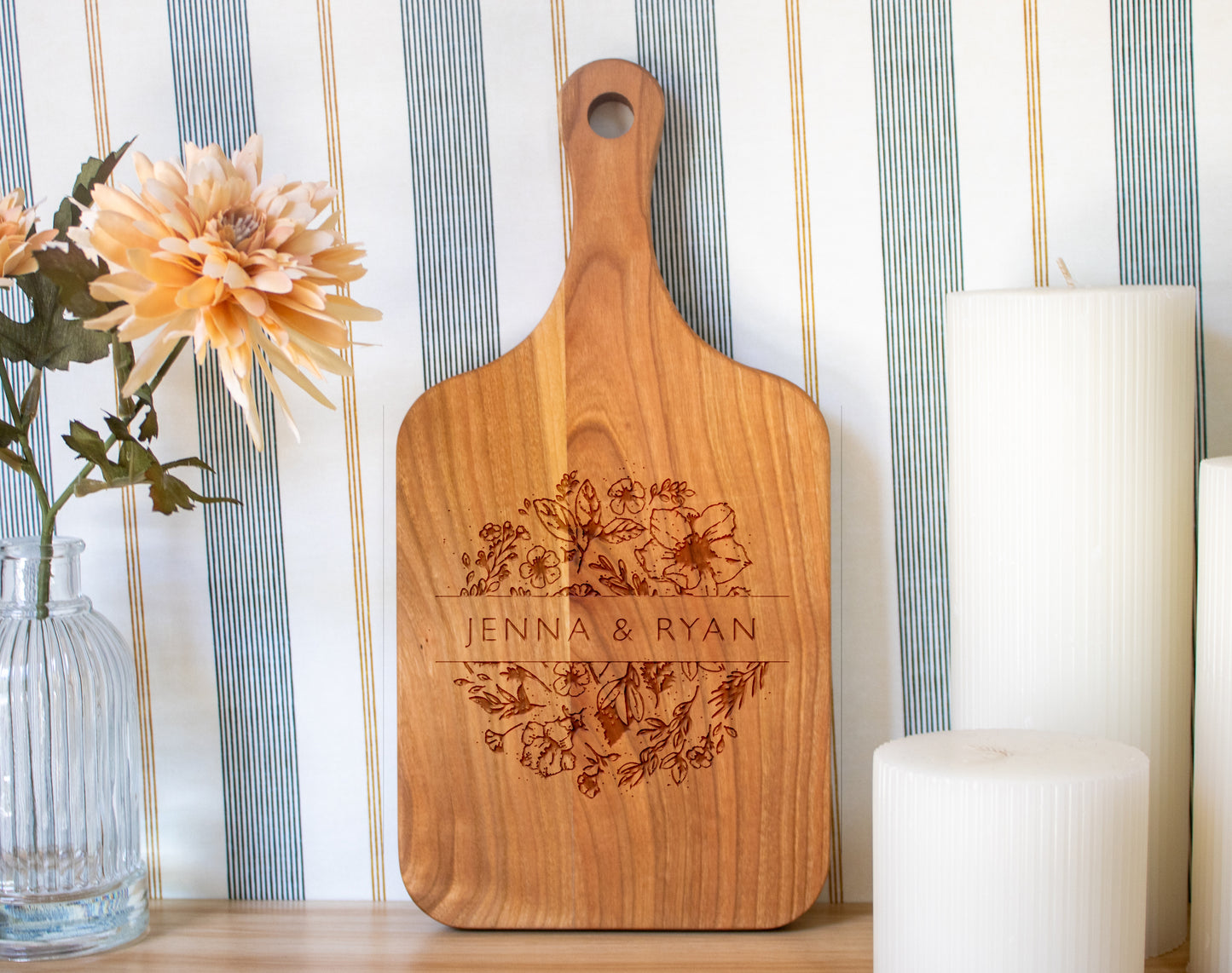 Florals with Names Cutting Board - 063