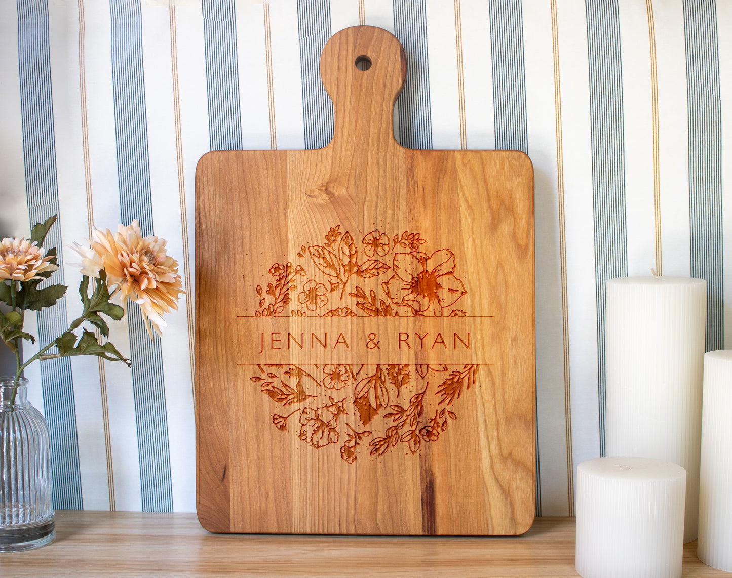 Florals with Names Cutting Board - 063