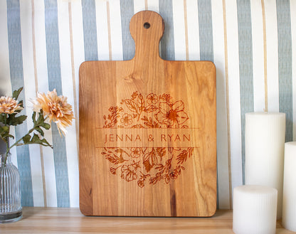 Florals with Names Cutting Board - 063