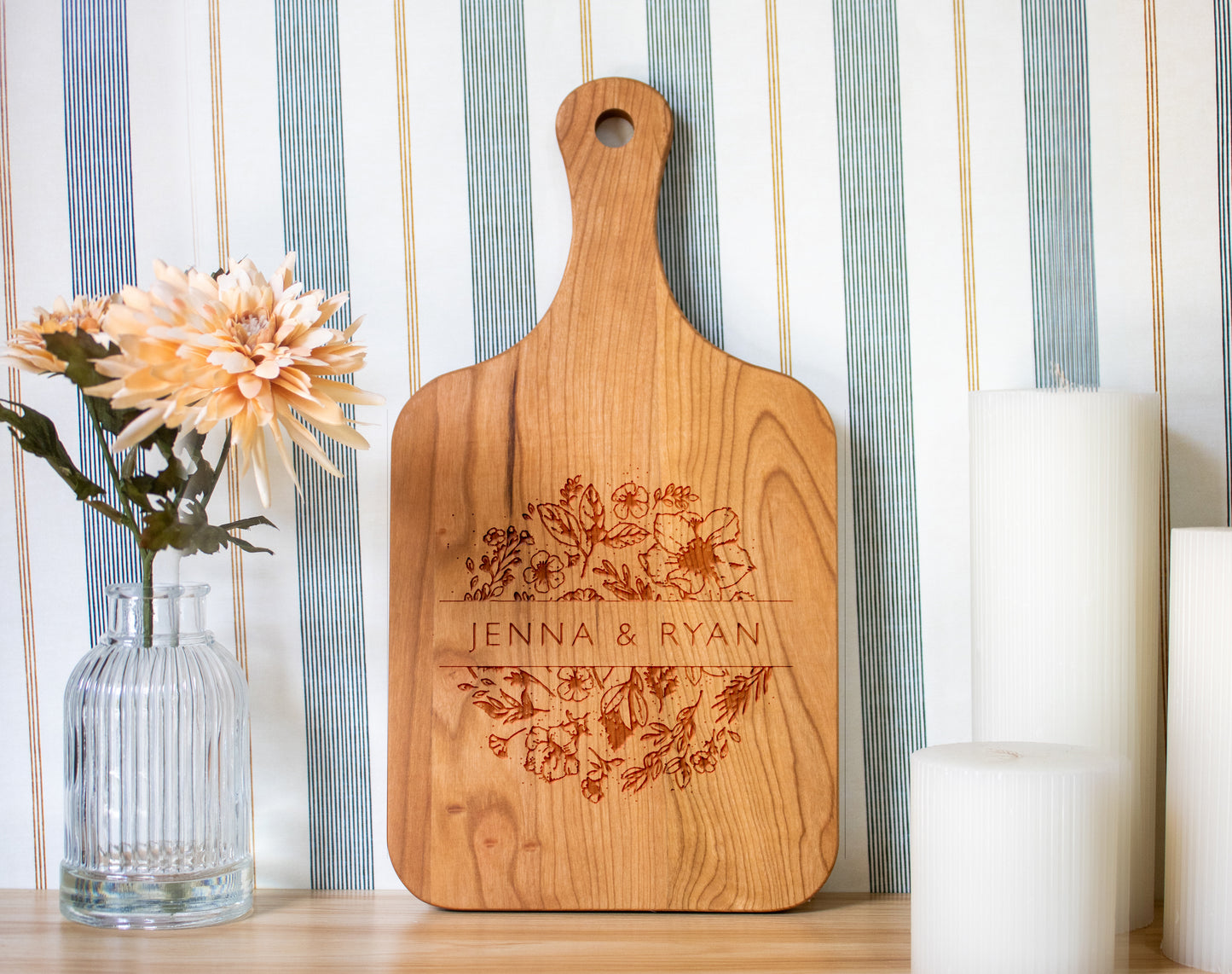 Florals with Names Cutting Board - 063