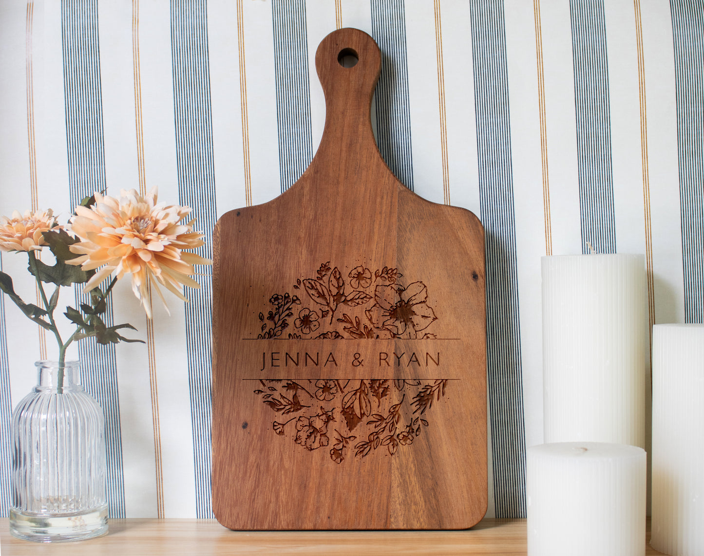 Florals with Names Cutting Board - 063