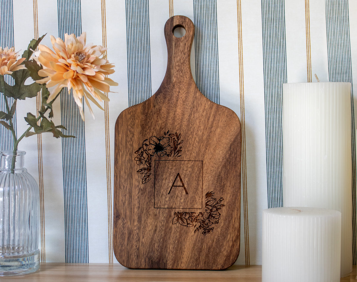 Floral Monogram Cutting Board