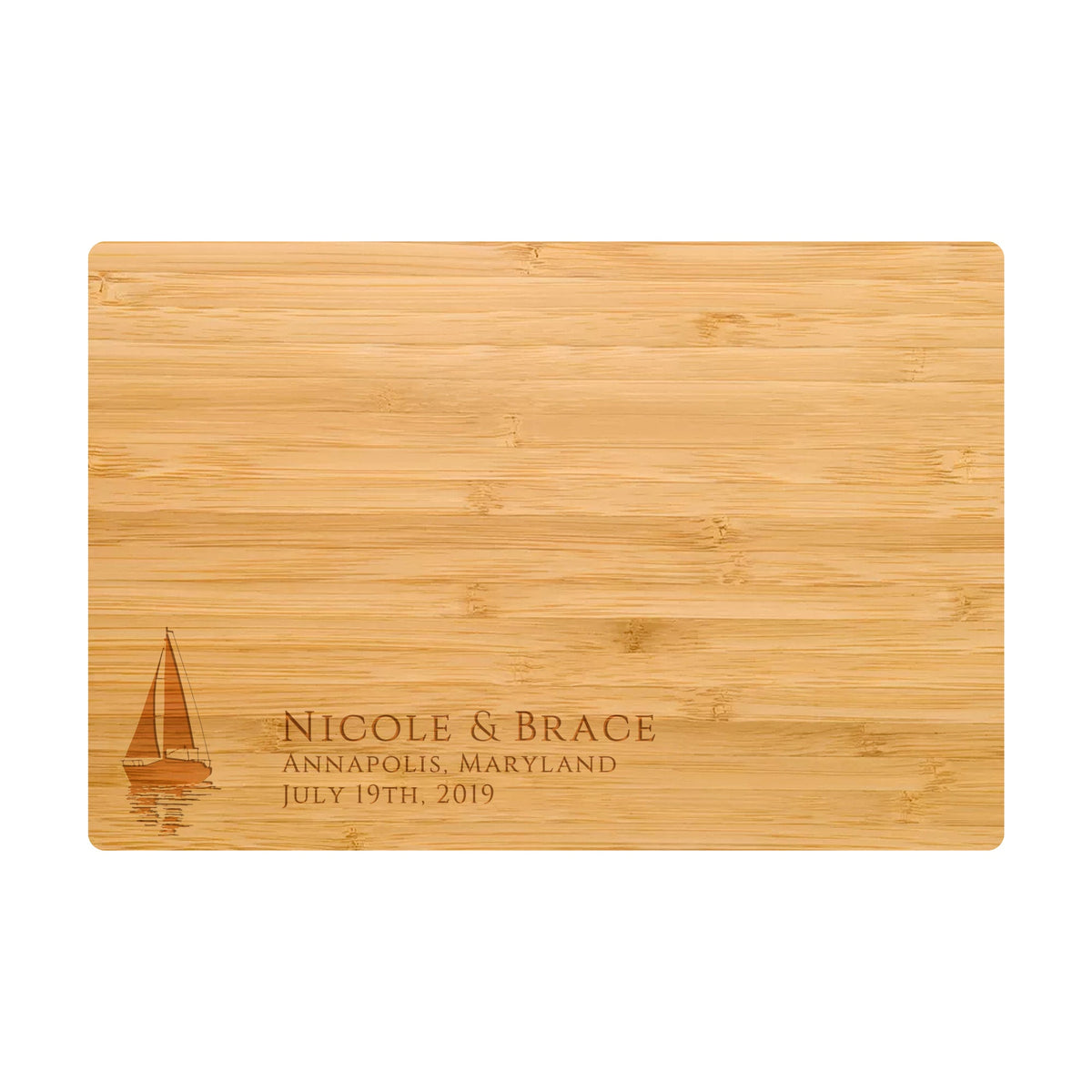 Sailboat Beach Wedding Cutting Board