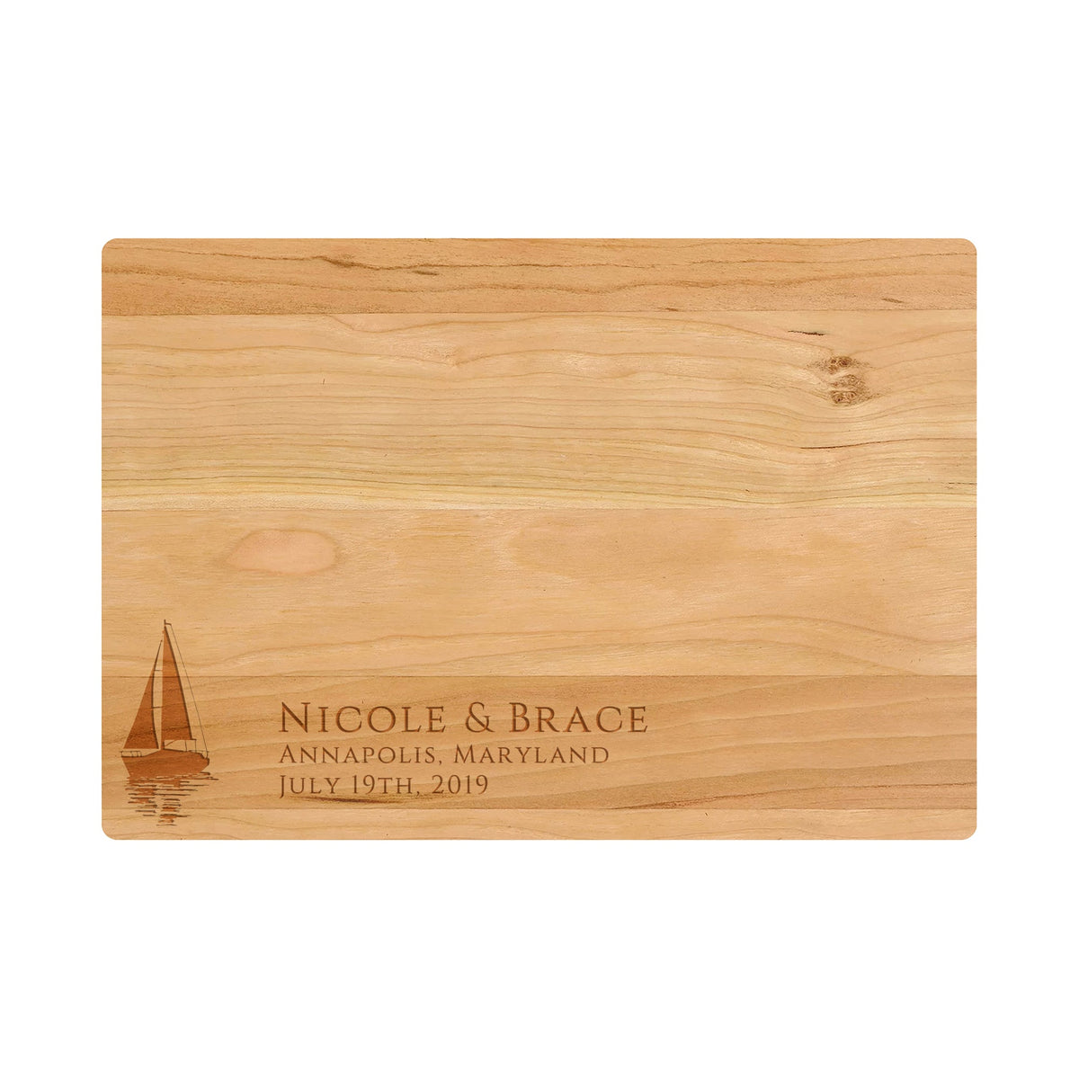 Sailboat Beach Wedding Cutting Board