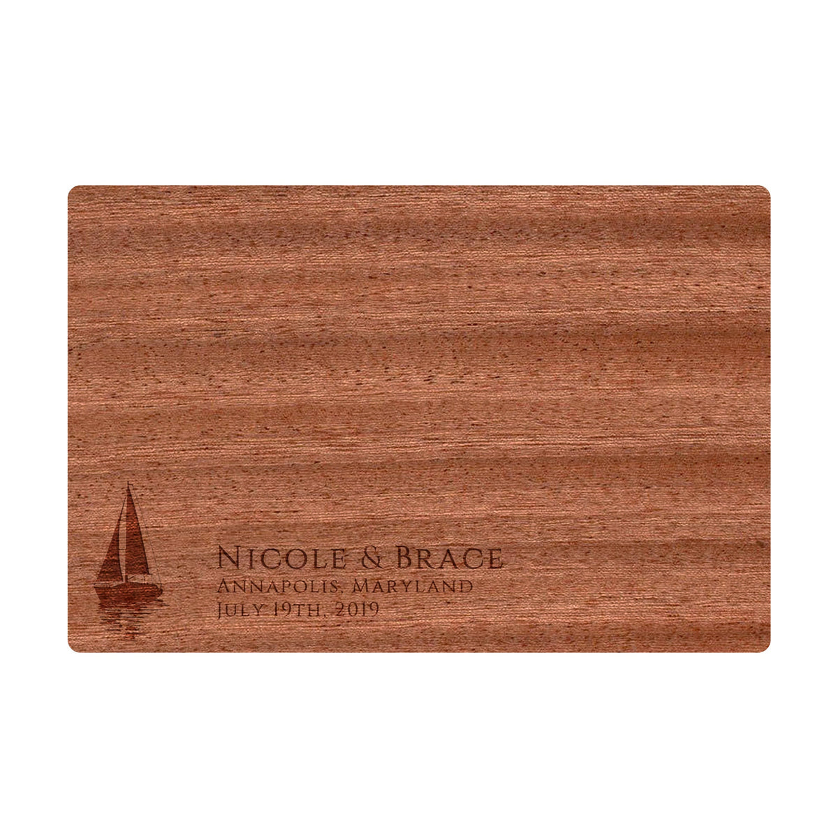 Sailboat Beach Wedding Cutting Board
