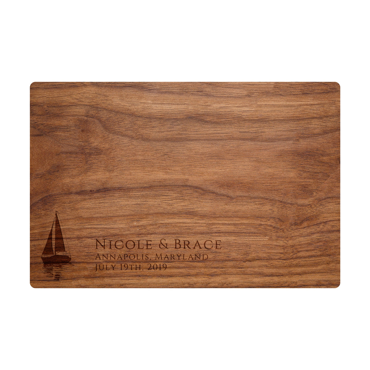 Sailboat Beach Wedding Cutting Board