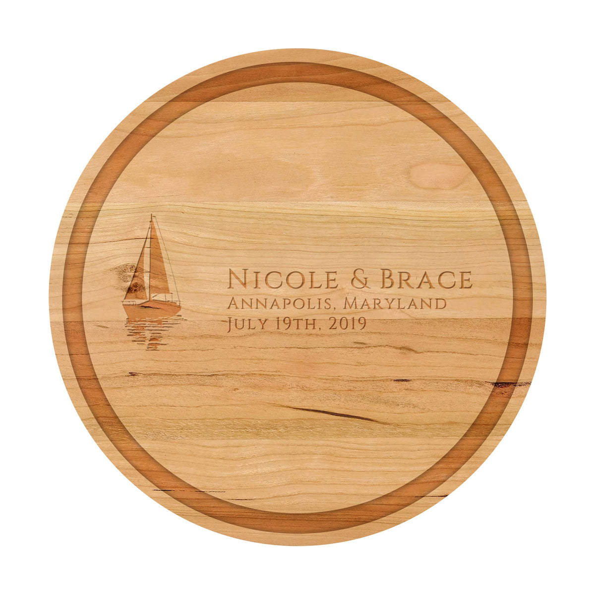 Sailboat Beach Wedding Cutting Board